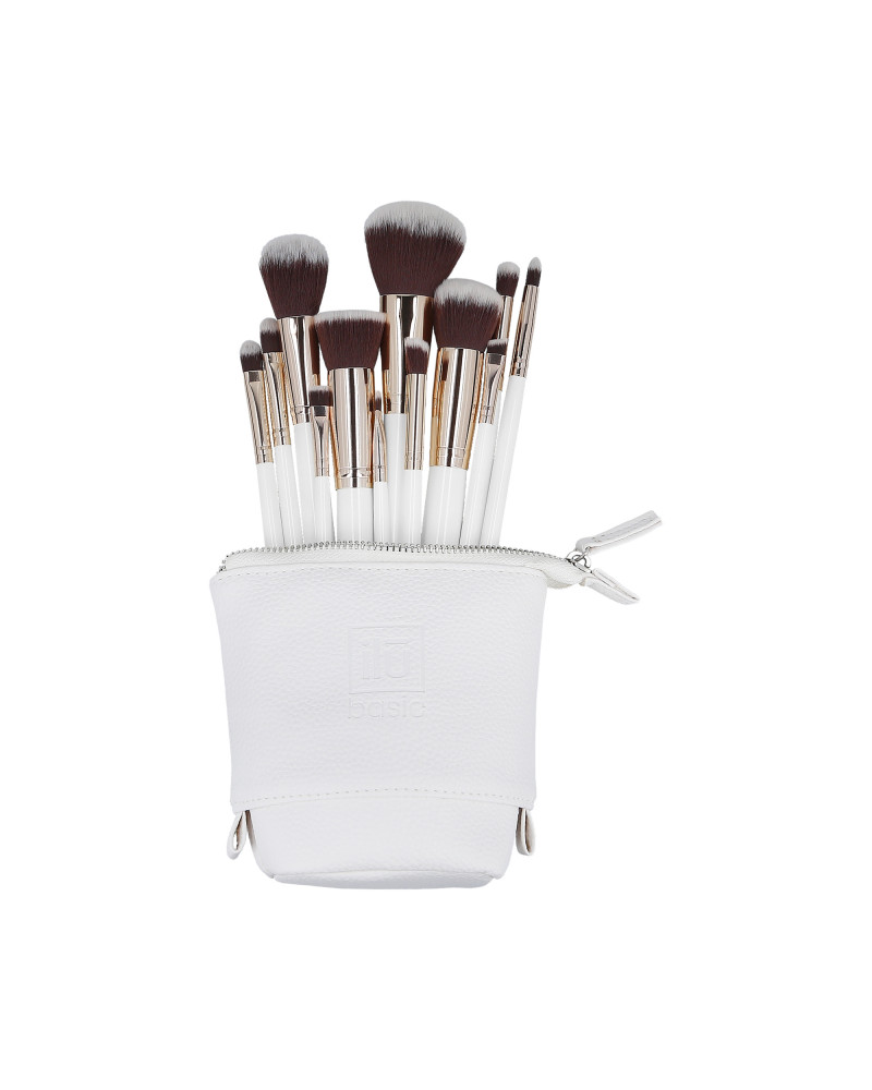 ilū basic Set of 12 makeup brushes + case, White