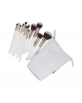 ilū basic Set mit 12 Schminkpinseln + Tasche, Weiß