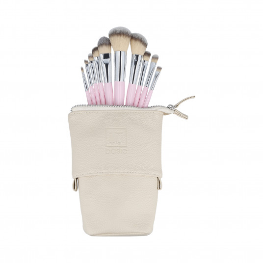 ilū basic Set mit 10 Schminkpinseln + Tasche, Rosa