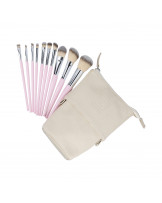 ilū basic Zestaw 10 pędzli do makijażu + etui, Różowy 