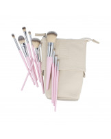 ilū basic Zestaw 10 pędzli do makijażu + etui, Różowy 