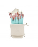 ilū basic Set mit 12 Schminkpinseln + Tasche, Türkis