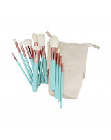 ilū basic Set mit 12 Schminkpinseln + Tasche, Türkis