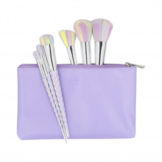 ilū basic set of 6 makeup brushes + case, unicorn