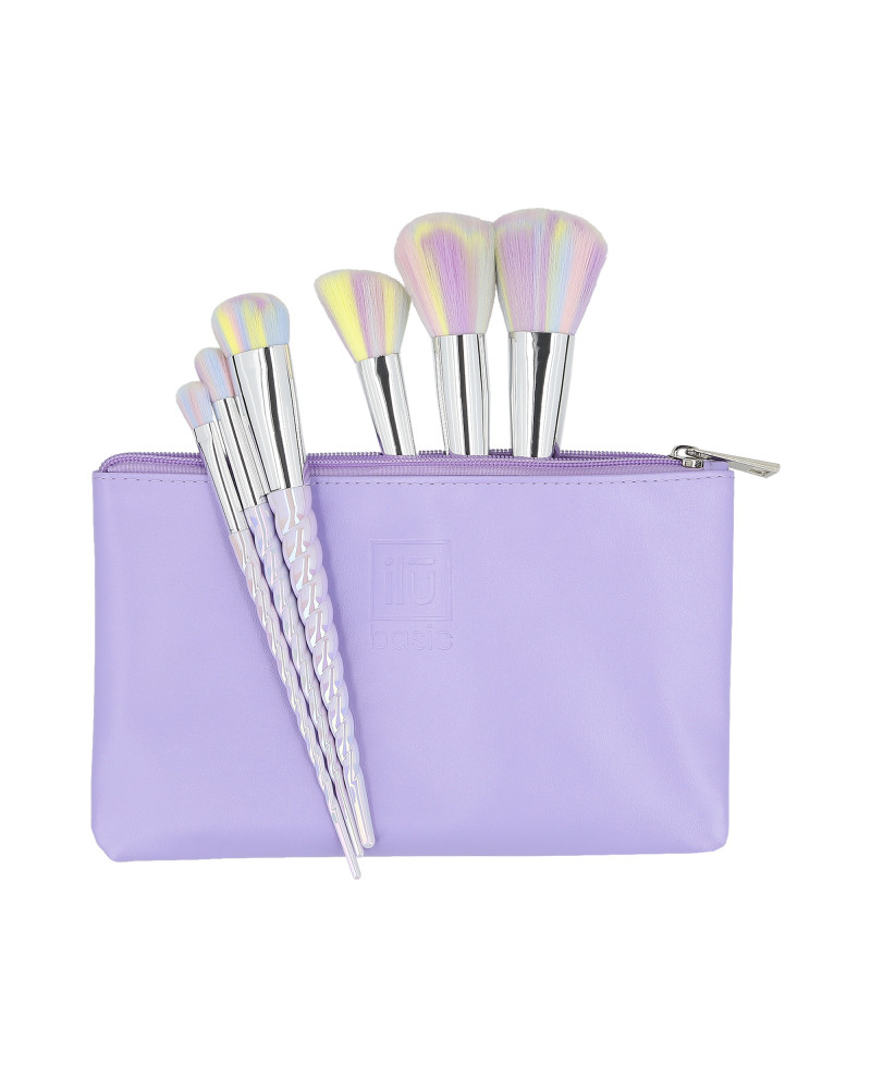 ilū basic Set of 6 makeup brushes + case, Unicorn