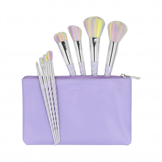 ilū basic set of 8 make-up brushes + case, unicorn