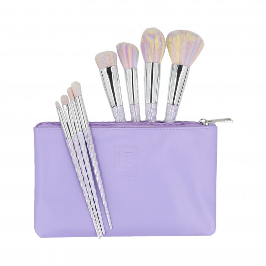 ilū basic Set of 8 make-up brushes + case, Unicorn, Pastel