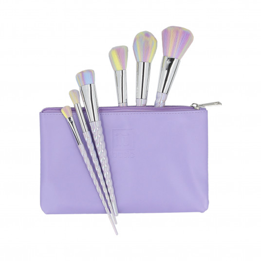 ilū basic Set of 6 make-up brushes case +, Unicorn, Pastel