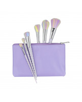 ilū basic Set mit 6 Schminkpinseln + Tasche, Einhorn, Pastell
