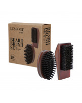 LUSSONI Barber brush set, 2 pcs, with natural and vegan bristles