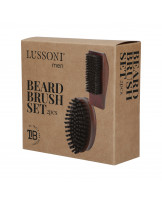 LUSSONI Barber brush set, 2 pcs, with natural and vegan bristles